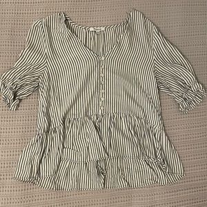 Striped Madewell Peplum Shirt